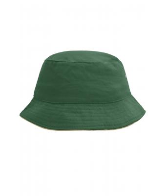 Ladies Fisherman Piping Hat Dark-green/beige 7579