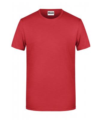 Herren Men's Basic-T Carmine-red-melange 8474