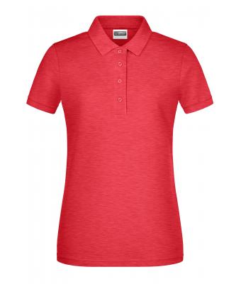 Femme Polo basique pour femmes Rouge-carmin-mélange 8478