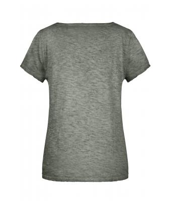 Femme T-shirt slub femme Olivacé 8480