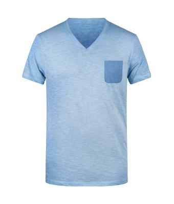 Homme T-shirt slub homme Bleu-horizon 8481