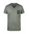 Homme T-shirt slub homme Olivacé 8481