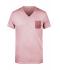 Homme T-shirt slub homme Rose-pastel 8481