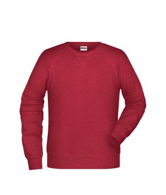 Men Men's Sweat Carmine-red-melange 8653