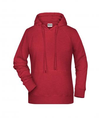 Femme Sweat-shirt à capuche femme Rouge-carmin-mélange 8654