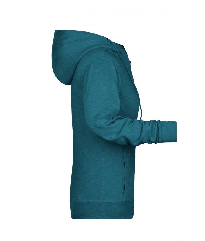 Dames Ladies' Zip Hoody OCS Blended & RCS Petrol-melange 8656