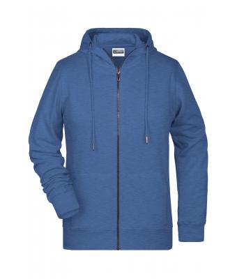 Femme Sweat-shirt zippé à capuche femme Denim-clair-mélange 8656