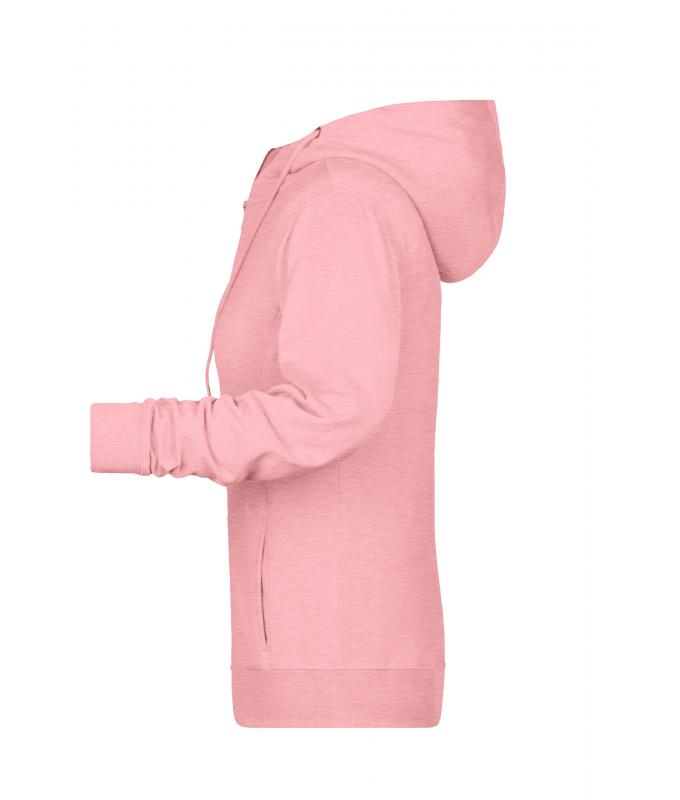 Femme Sweat-shirt zippé à capuche femme OCS Blended & RCS Rose-mélange 8656