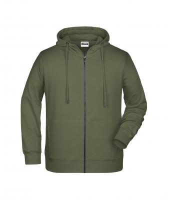 Herren Men's Zip Hoody Olive 8657