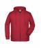 Men Men's Zip Hoody Carmine-red-melange 8657