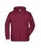 Men Men's Zip Hoody Burgundy-melange 8657