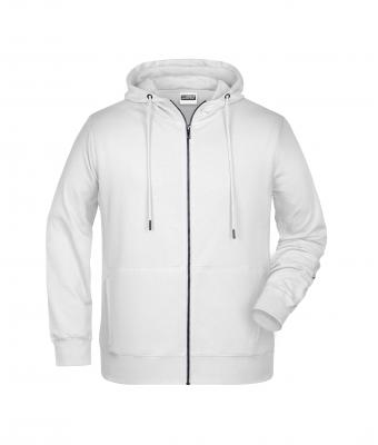 Herren Men's Zip Hoody White 8657