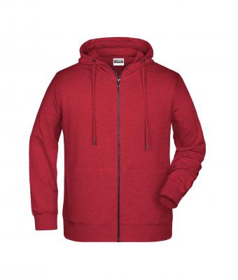Homme Sweat-shirt zippé à capuche homme Rouge-carmin-mélange 8657
