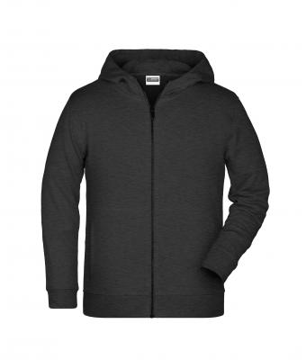 Kids Children's Zip Hoody Black-heather 8658