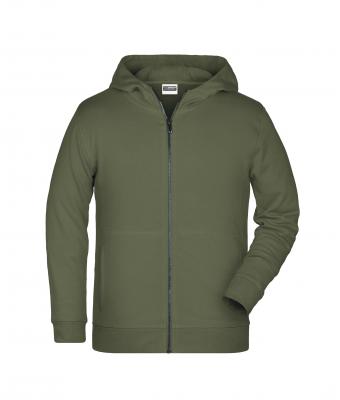 Kids Children's Zip Hoody Olive 8658