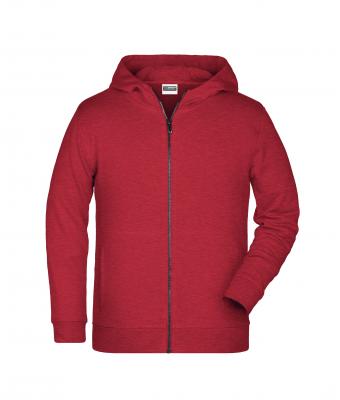 Kids Children's Zip Hoody Carmine-red-melange 8658