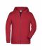 Kids Children's Zip Hoody Carmine-red-melange 8658