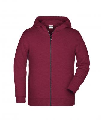 Kids Children's Zip Hoody Burgundy-melange 8658