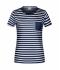 Damen Ladies' T-Shirt Striped Navy/white 8661