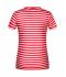 Damen Ladies' T-Shirt Striped Red/white 8661