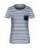 Damen Ladies' T-Shirt Striped White/navy 8661