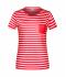 Ladies Ladies' T-Shirt Striped Red/white 8661