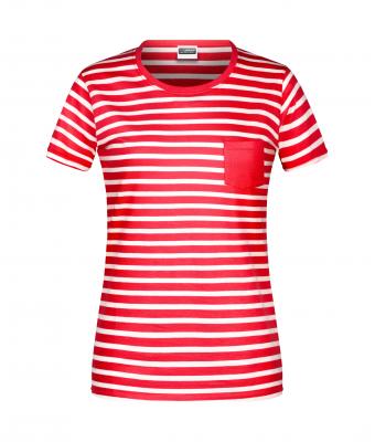 Femme T-shirt rayé femme Rouge/blanc 8661