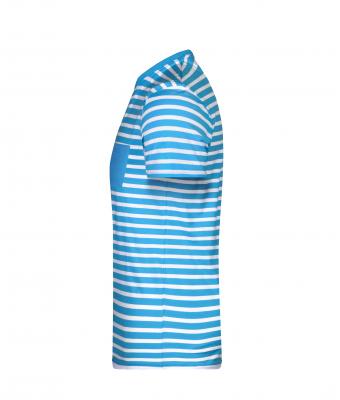Men Men's T-Shirt Striped Atlantic/white 8662