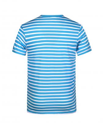 Men Men's T-Shirt Striped Atlantic/white 8662