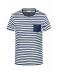 Herren Men's T-Shirt Striped White/navy 8662