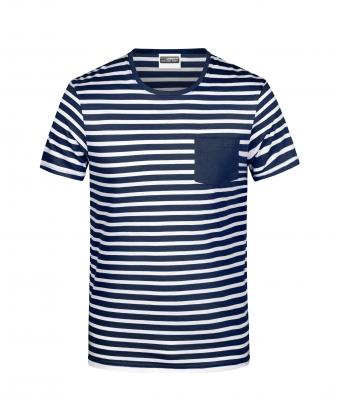 Homme T-shirt rayé homme Marine/blanc 8662