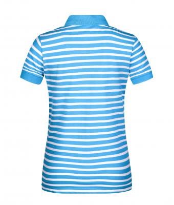 Damen Ladies' Polo Striped Atlantic/white 8663