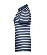 Damen Ladies' Polo Striped Navy/white 8663