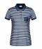 Damen Ladies' Polo Striped Navy/white 8663