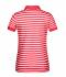 Damen Ladies' Polo Striped Red/white 8663