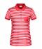 Damen Ladies' Polo Striped Red/white 8663