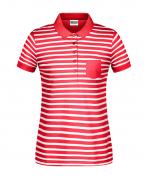 Ladies Ladies' Polo Striped Red/white 8663