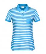 Ladies Ladies' Polo Striped Atlantic/white 8663