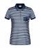 Dames Ladies' Polo Striped Navy/wit 8663