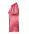 Dames Ladies' Polo Striped Rood/wit 8663
