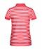 Dames Ladies' Polo Striped Rood/wit 8663