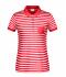 Dames Ladies' Polo Striped Rood/wit 8663