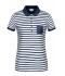 Dames Ladies' Polo Striped Wit/navy 8663