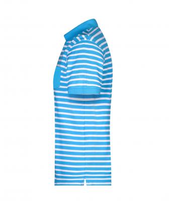 Herren Men's  Polo Striped Atlantic/white 8664