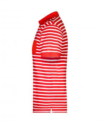 Herren Men's  Polo Striped Red/white 8664