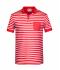 Herren Men's  Polo Striped Red/white 8664