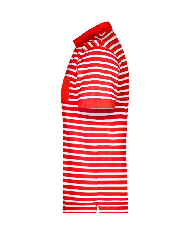 Herren Men's Polo Striped Red/white 8664