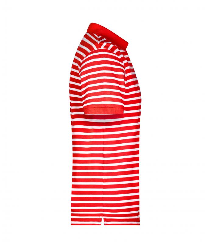 Herren Men's Polo Striped Red/white 8664