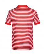 Herren Men's Polo Striped Red/white 8664