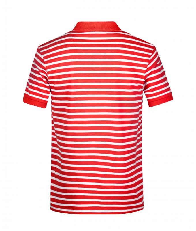 Herren Men's Polo Striped Red/white 8664